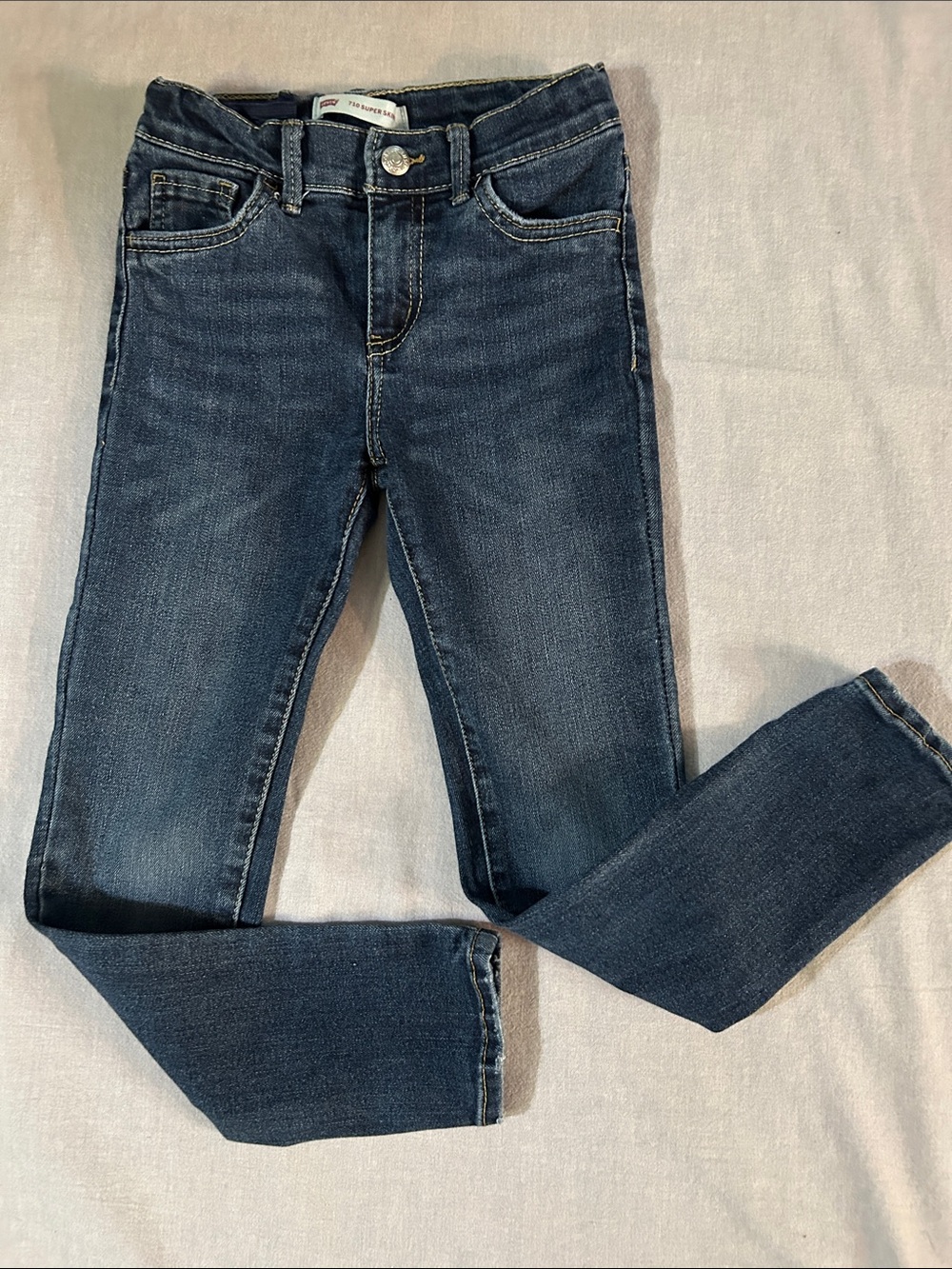 Levi's 710 Girls' Super Skinny Blue Jeans in Stretch Denim